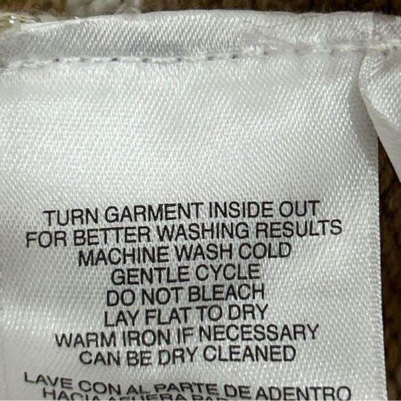 NWT Jones New York Turtleneck Women’s Medium Tan Gold Stripped Cuffed Sleeve - Picture 9 of 11